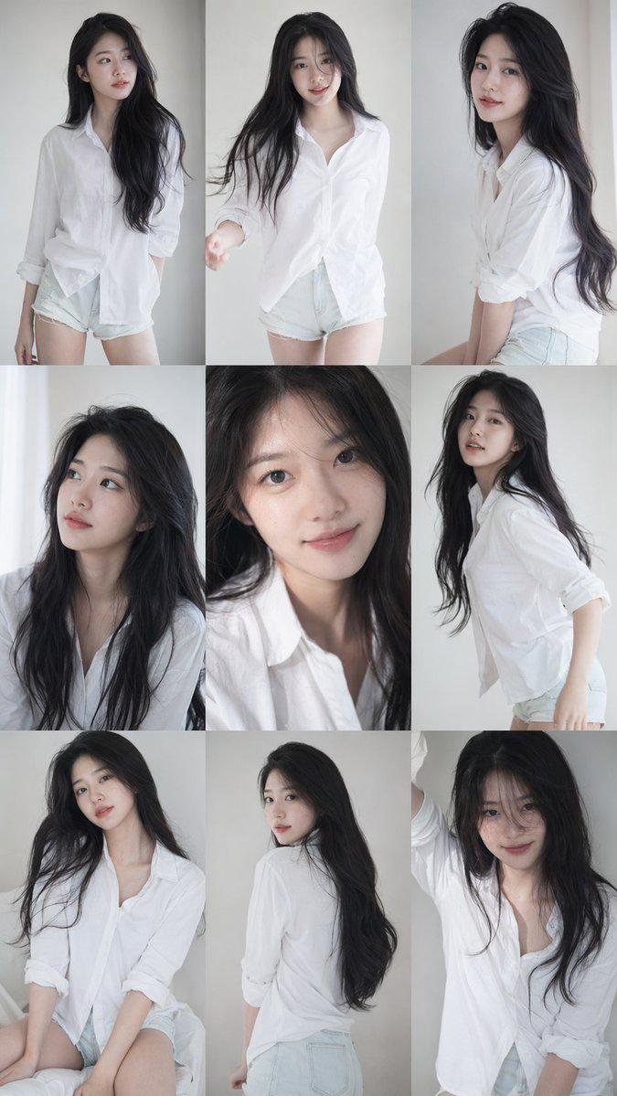 韩国女爱豆九宫格写真系列拼贴