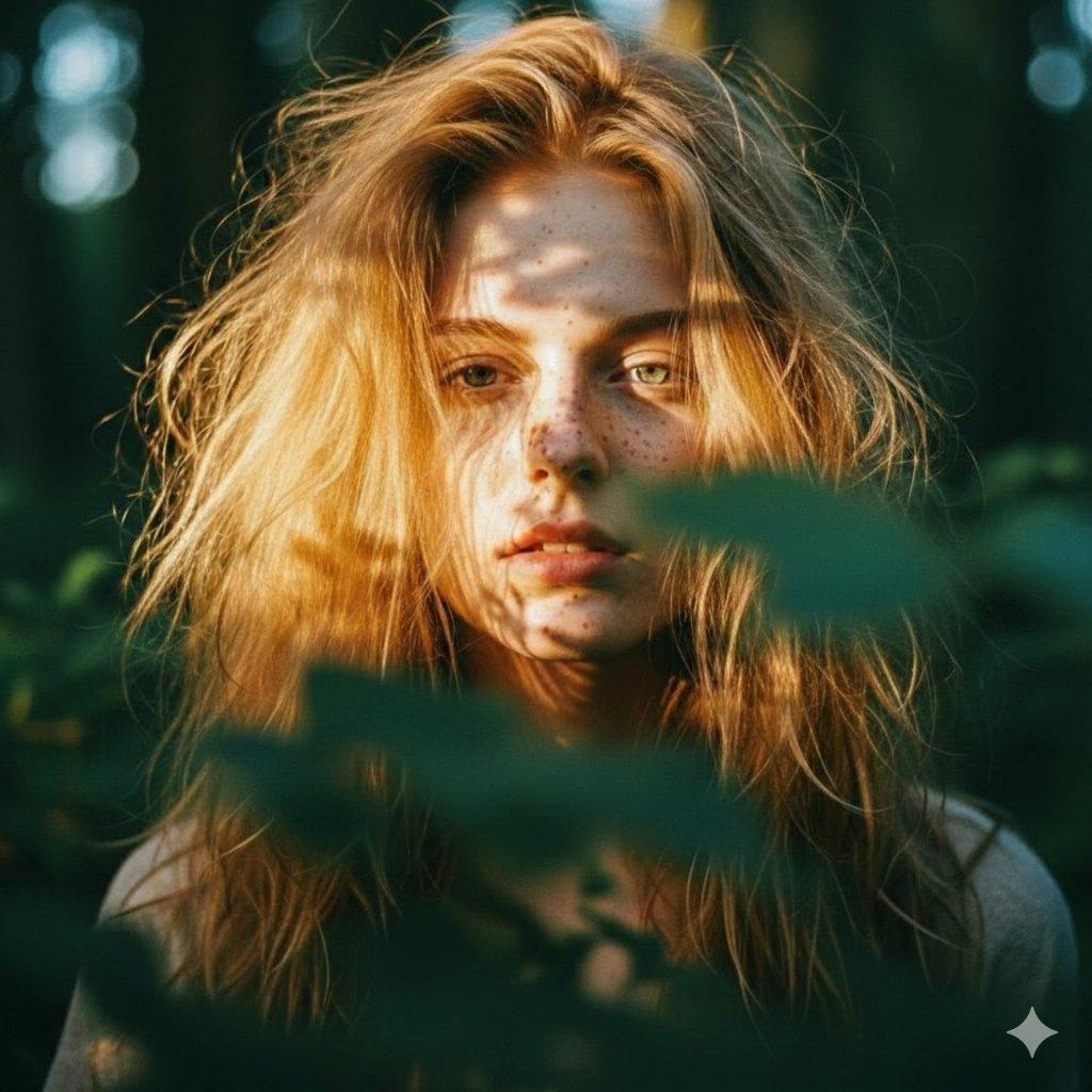 近景女性面部特写肖像