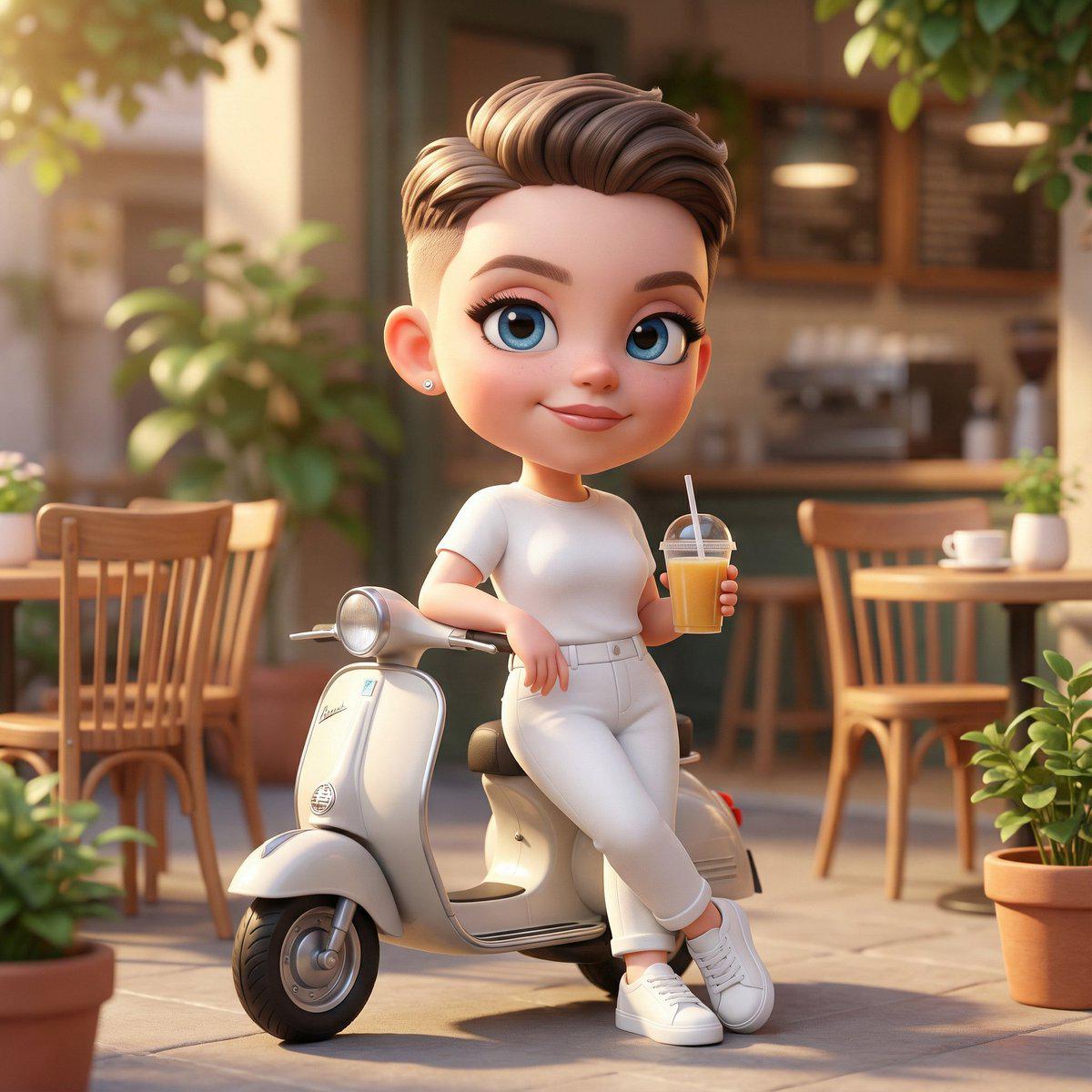 皮克斯风黑白极简3D角色设计