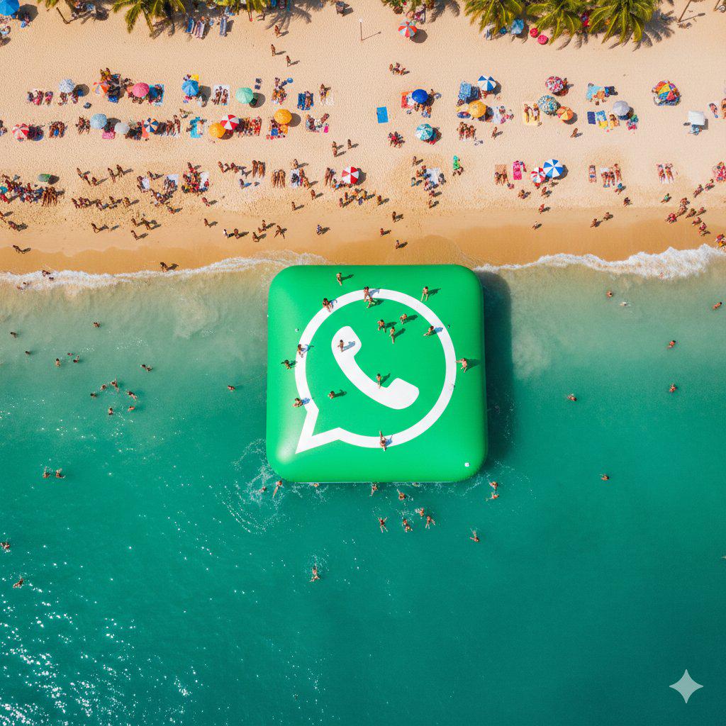 海滩巨型充气WhatsApp标志