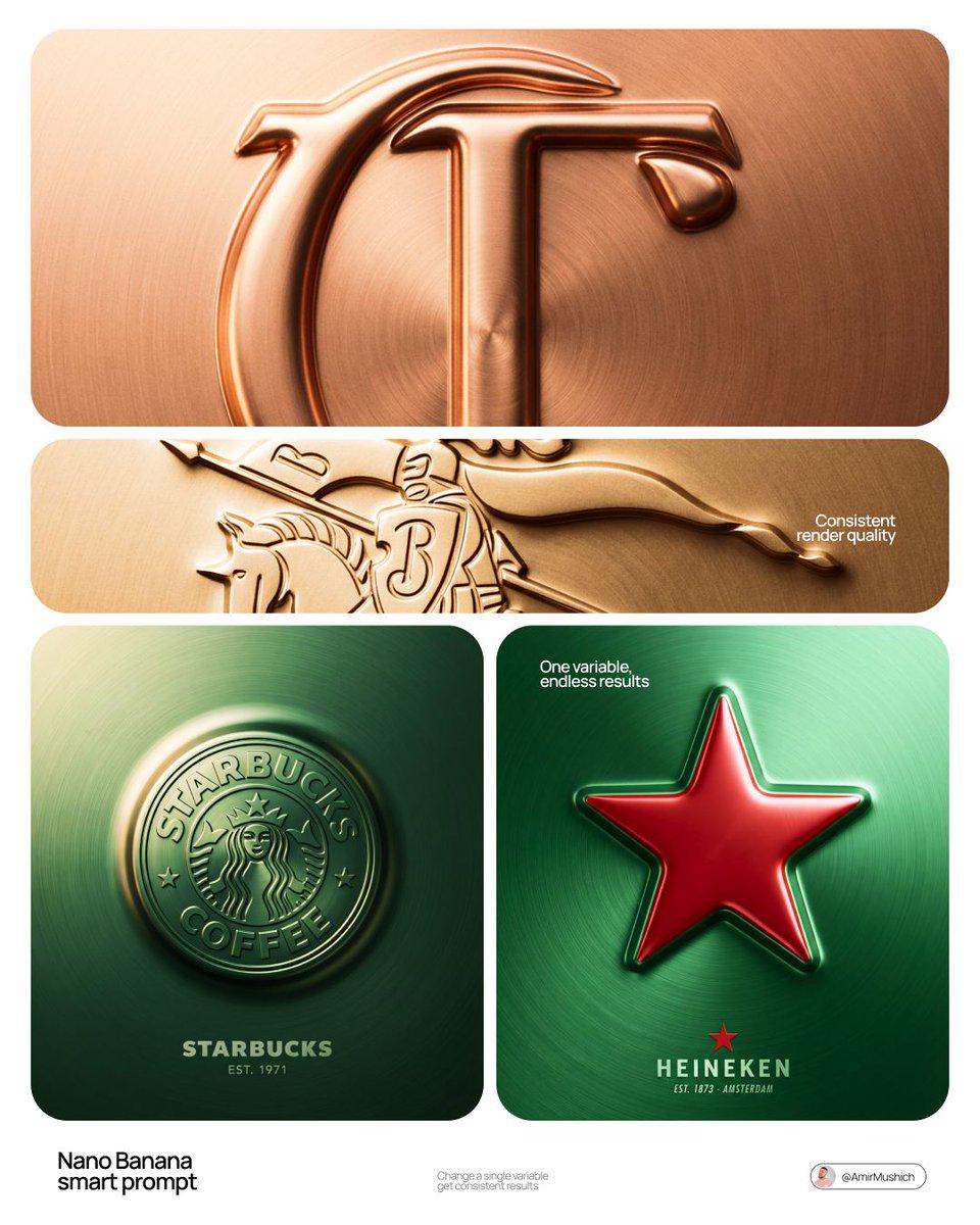 奢华品牌浮雕金属LOGO材质化