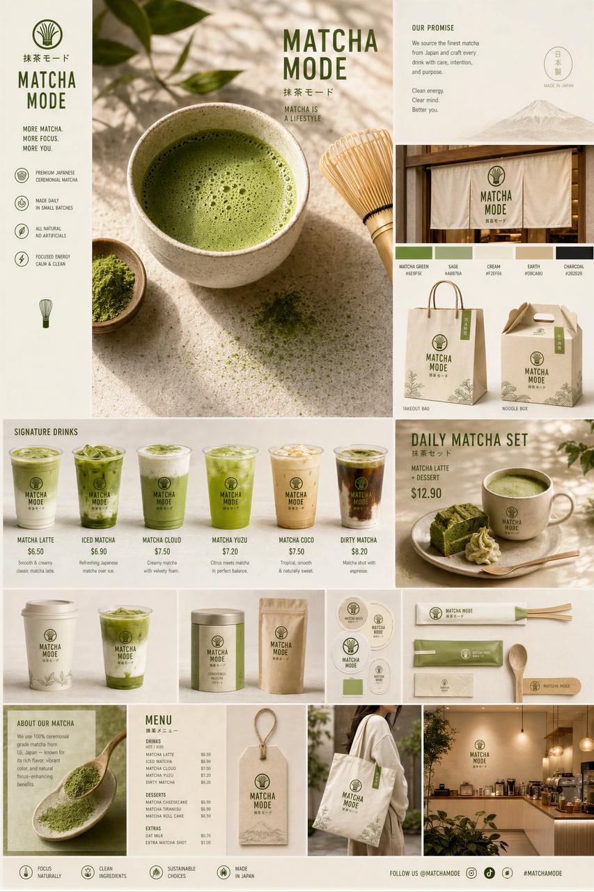 抹茶品牌触点系统视觉板
