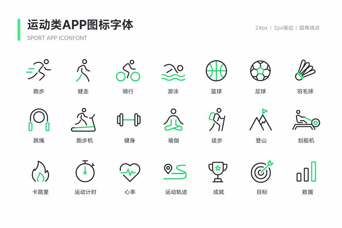 运动健身图标字体设计
