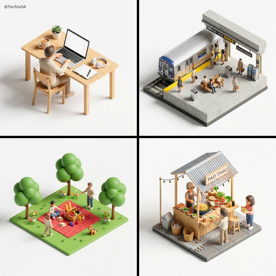 等距视角微缩3D沙盘场景创作