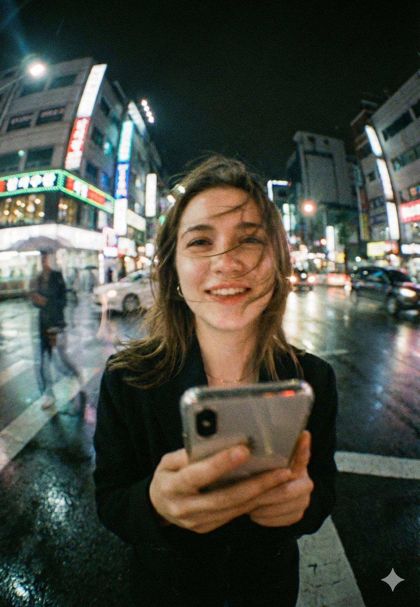 电影感夜景街头人物肖像