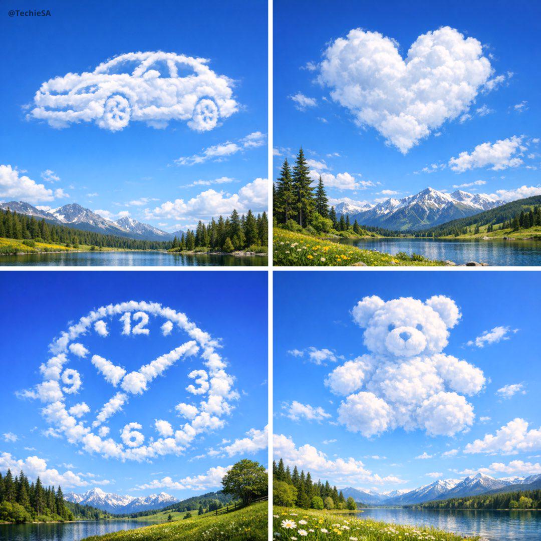 云朵幻化[OBJECT]轮廓的蓝天奇景